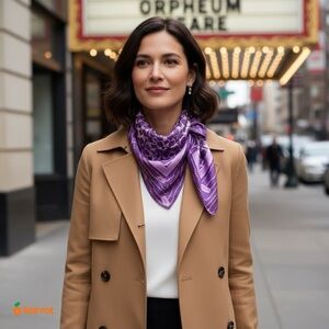 Coach Pink and Purple Silk Scarf